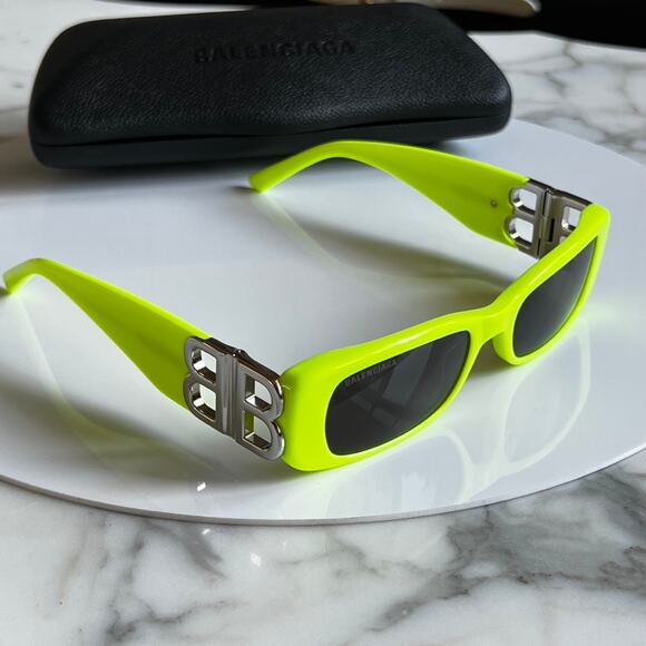 NEW Balenciaga BB0096S Dynasty Sunglasses in Yellow - Picture 1 of 8